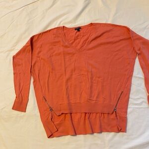 Express V-Neck Sweater in Vibrant Orange